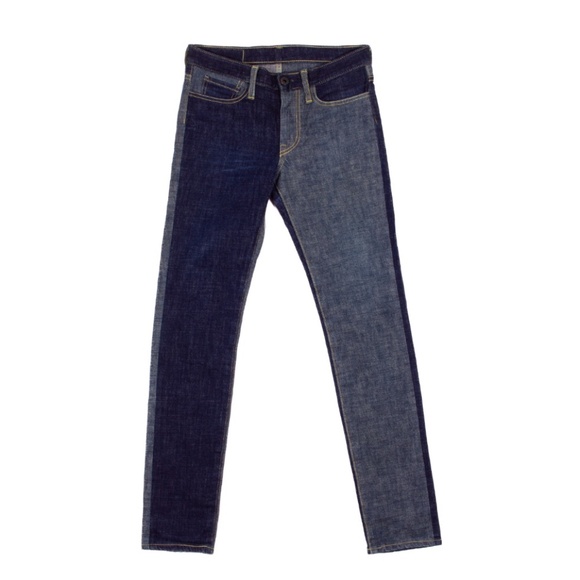 KAPITAL MOTTAINAI Two Tone Blue Cotton Blend Skinny Jeans Size 27 - Picture 1 of 10